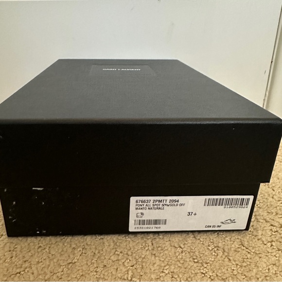 YSL Saint Laurent Spot Leopard Print Calf Hair Cassandra Gold Sandals Sz 37.5 - Picture 4 of 6